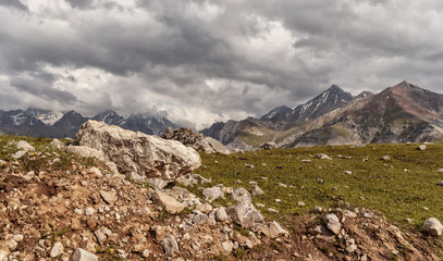 Mountain landscape, Kyrgyzstan, a mountainous valley