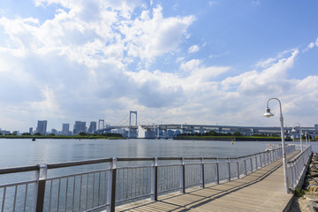 Obraz premium お台場の海とレインボーブリッジ