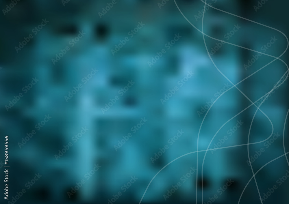 Poster Abstract vector teal background whit design elements, turquoise gradient texture backdrop.