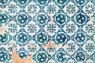 Traditional ornate portuguese decorative tiles azulejos