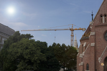 Big load crane at a construction site.