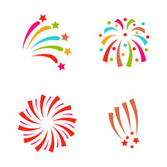 Firework vector illustration celebration holiday event night explosion light festive party