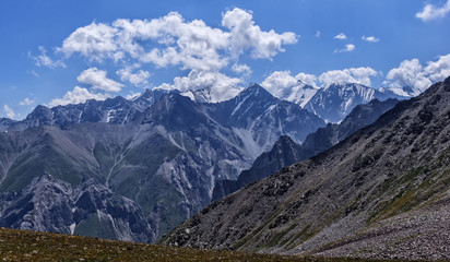 Fototapeta na wymiar Mountain landscape, Kyrgyzstan, a mountainous valley