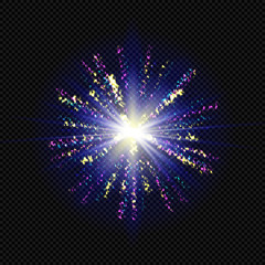 isolated vector fireworks on a transparent background.