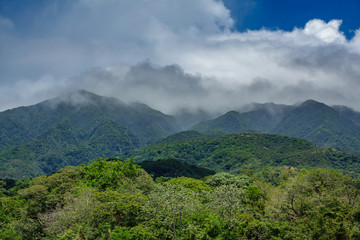 Rincon de la vieja vulcano and misty clouds