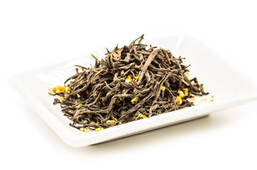 Black flower tea leaves