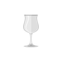 Glass for water, juice, beverage, wine, cocktail. Icon, abstract concept. Flat design. Vector illustration on white background.