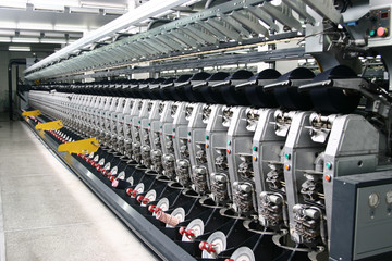 Weaving workshop, weaving machine is producing cloth