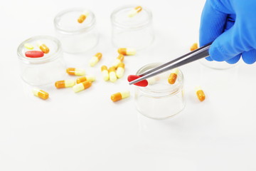 different medicines on table