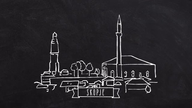 Skopje, Macedonia, self drawing lines