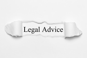 Obraz premium Legal Advice on white torn paper