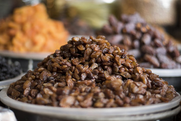 Raisin in a famous local bazaar in Gaziantep, Turkey.