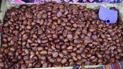 Chestnut in a famous local bazaar in Gaziantep, Turkey.