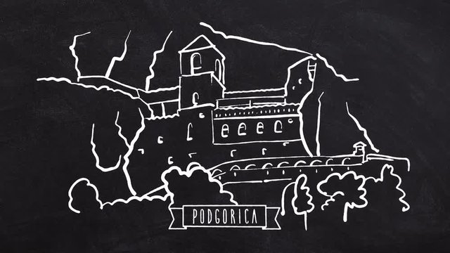 Podgorica, Montenegro, self drawing lines