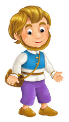 cartoon male character young boy /  standing and looking / isolated - illustration for children