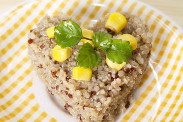 Whole quinoa salad and corn
