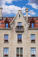 Part of castle and blue sky