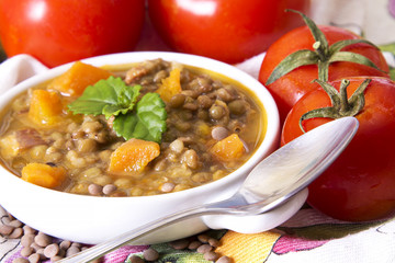 Lentil soup with carrot