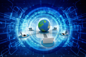 3d rendering Computer network