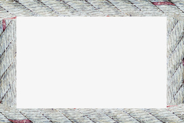 .Picture frames made of rope isolated from a white background.