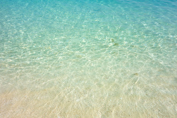 Clear blue sea with fantastic white sand beach. Summer outdoor nature holiday serenity. Kalanggaman Island, Philippines.