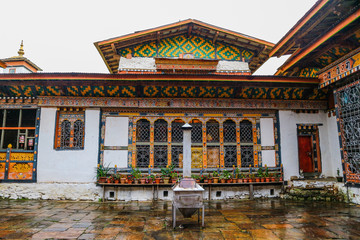 Inner view of Trongsa Dzong, one of the oldest Dzongs in Bumthang, Bhutan, Asia