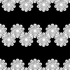 Seamless decorative floral background. Vector illustration. Retro motif. Textile rapport.
