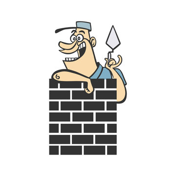 home builder cartoon vector illustration