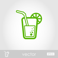 Cocktail outline icon. Summer. Vacation