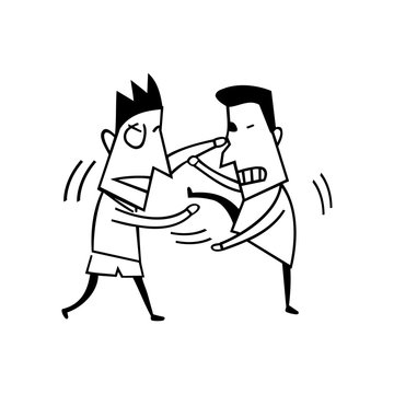 fighting boy illustration vector