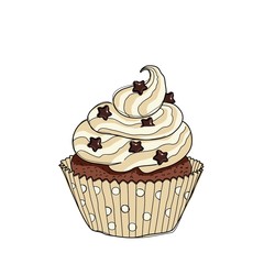 Illustration of an isolated cupcake