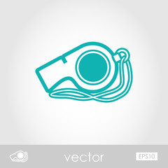 Obraz premium Whistle outline icon. Summer. Vacation