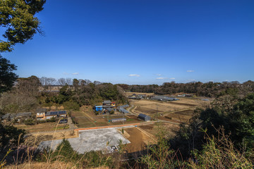 冬の本佐倉城から見た風景
