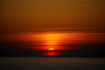 Fototapeta na wymiar Sunset over the Cruising Med