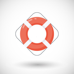 Life buoy vector flat icon