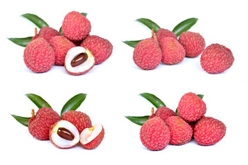 Fresh lychee isolate on whit  background