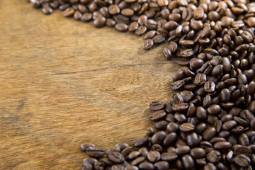 Coffee on grunge wooden background
