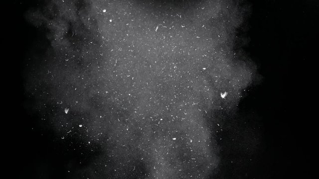 Compositing asset of dust cloud billowing into the air separated against black