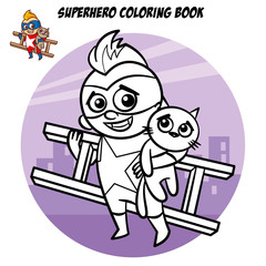 Superhero Coloring Book. Comic character isolated on white background