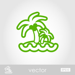 Island with palm trees icon. Summer. Vacation