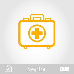 First aid kit outline icon. Summer. Vacation