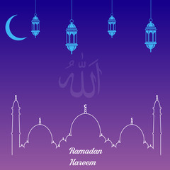 Fototapeta na wymiar Ramadan Kareem Islamic background. Vector illustration