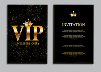 Abstract Luxury VIP Members Only Invitation Background Vector Il - obrazy, fototapety, plakaty
