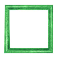 Green vintage picture and photo frame isolated on white background