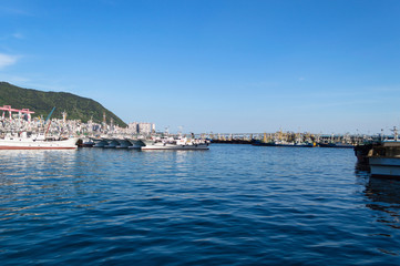 ships in port at Busan 