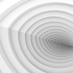 Abstract digital background, white tunnel pattern
