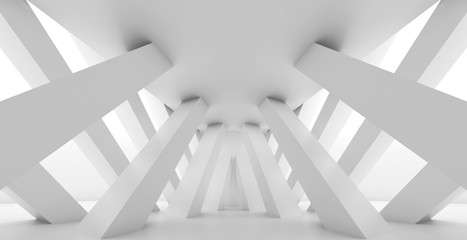 Abstract empty corridor perspective, 3d render