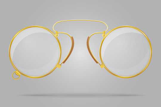 pince-nez old retro vintage icon stock vector illustration