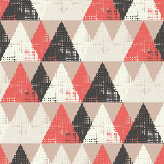 Seamless background pattern of triangles with holes. Vector illustration. Textile rapport.
