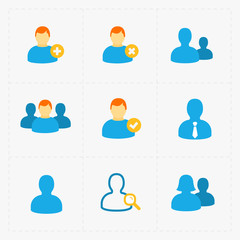 People flat icons set on White Background.
